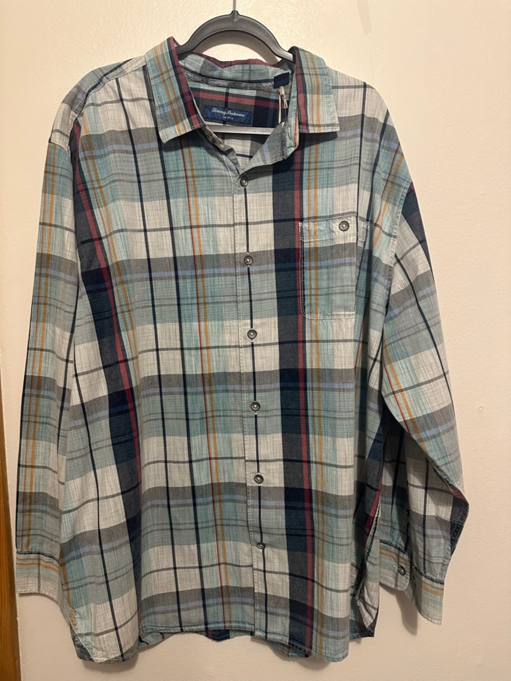 Tommy Bahama Tortola Sunwash Check Plaid LS Button Shirt Mens 2XLB